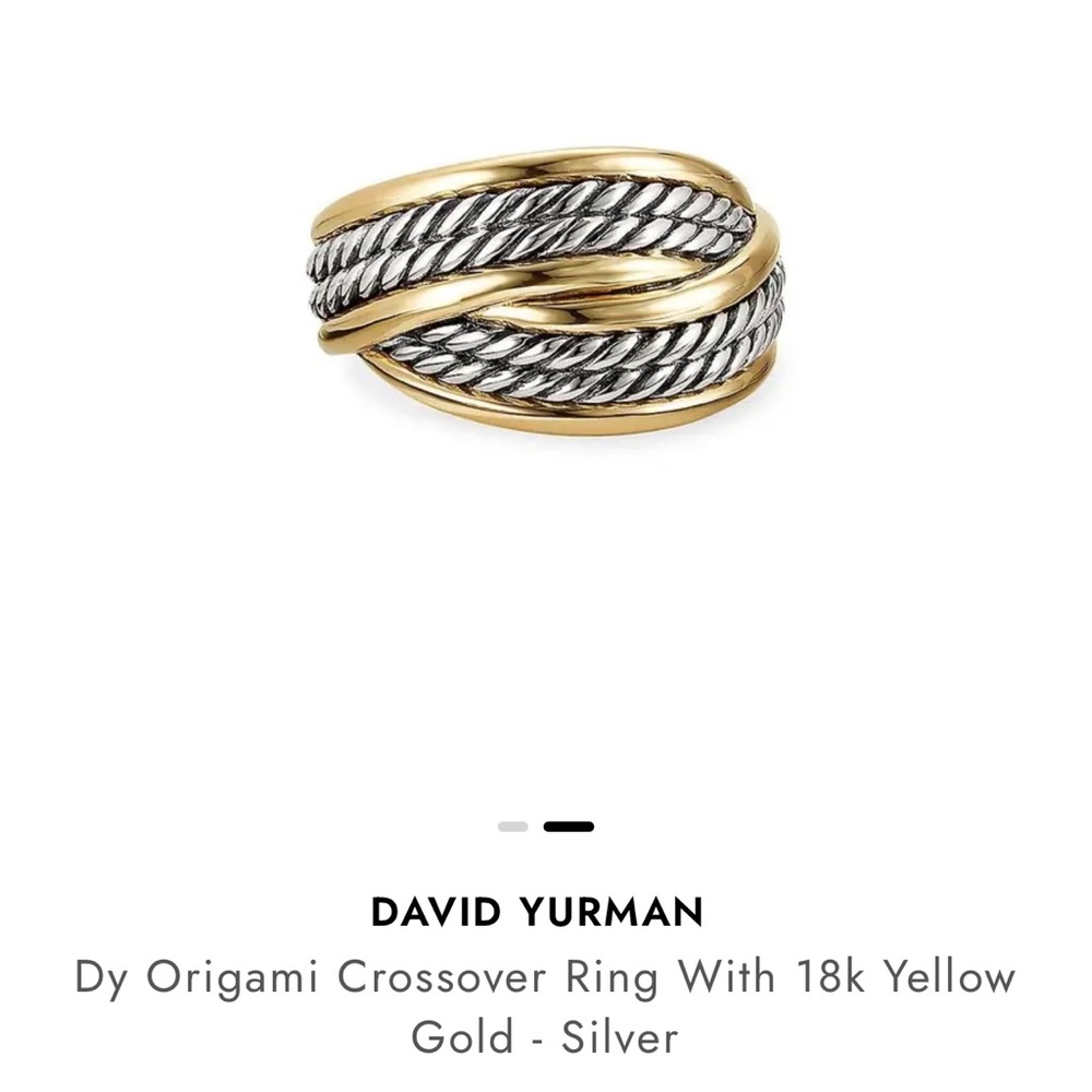 Sterling silver with 18-karat yellow gold. Ring, 13mm